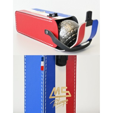Étui de pétanque bleu blanc rouge - MS Pétanque Fabrication Française